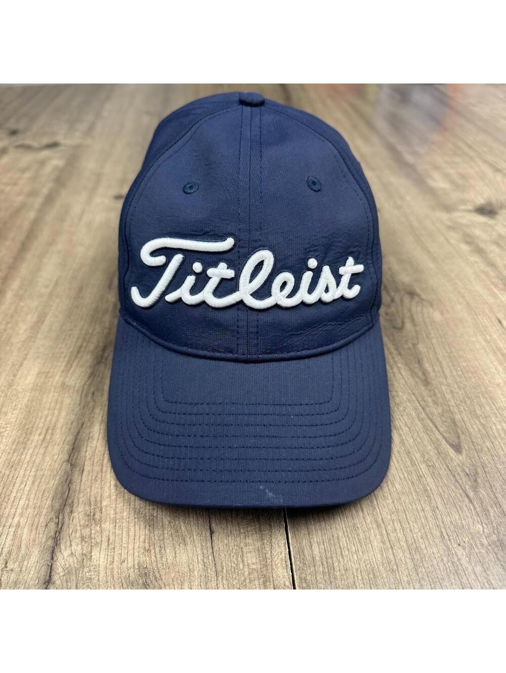 Titleist Hat Strapback Blue White Golf Script Logo Casual Outdoors Cotton Men